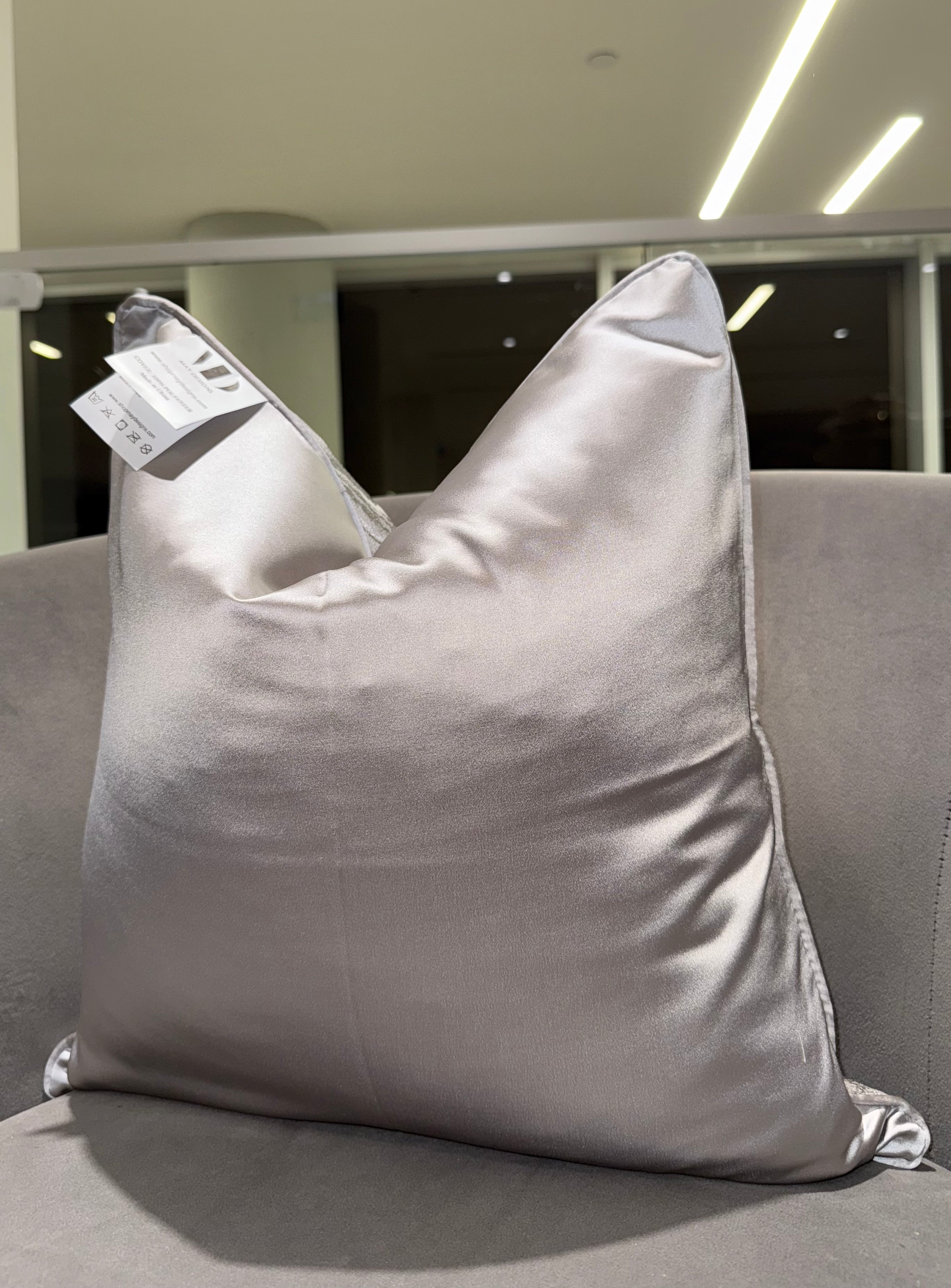 Gray Abstract Throw Pillow