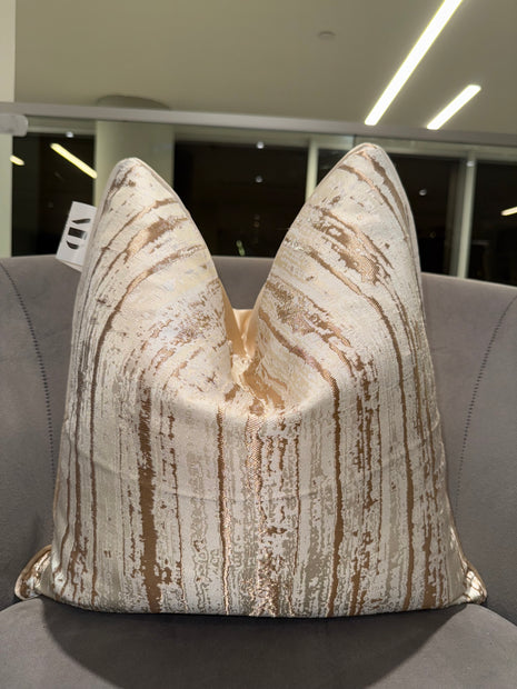 Gold Striped Glam Throw Pillow