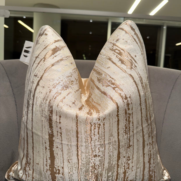 Gold Striped Glam Throw Pillow