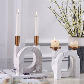 Curved Marble Candle Holder