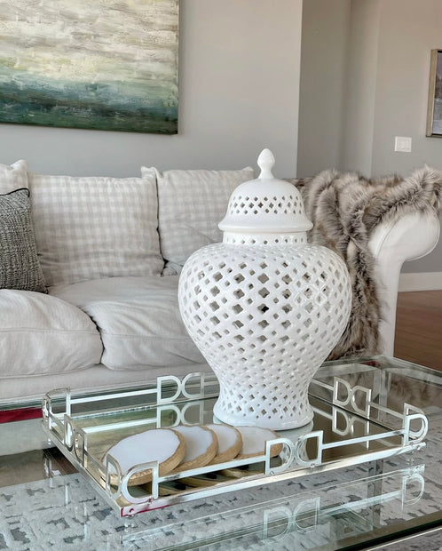 Square Double D Mirror Tray