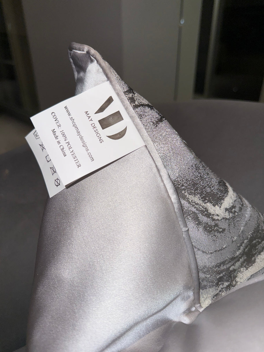 Gray Abstract Throw Pillow