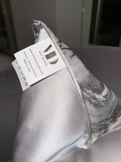 Gray Abstract Throw Pillow