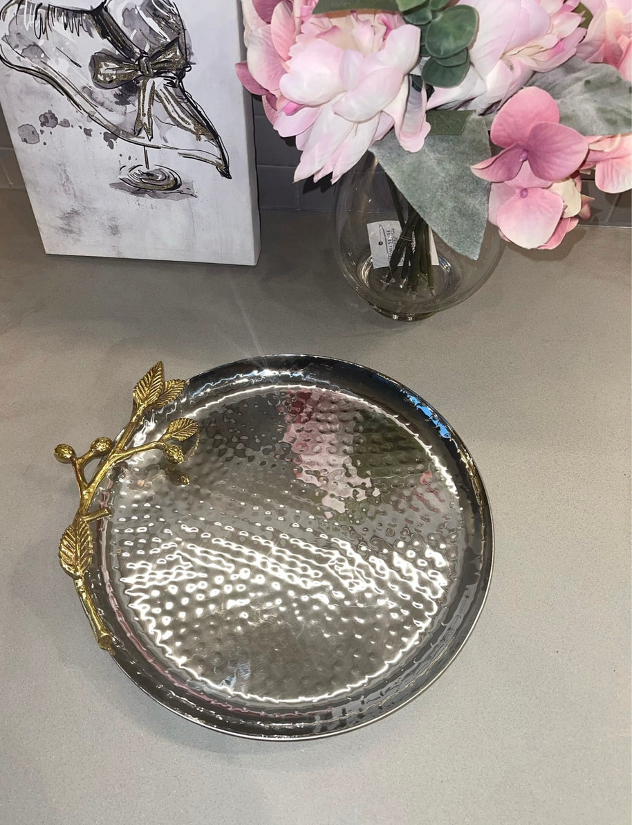 Hammered Leaf Tray