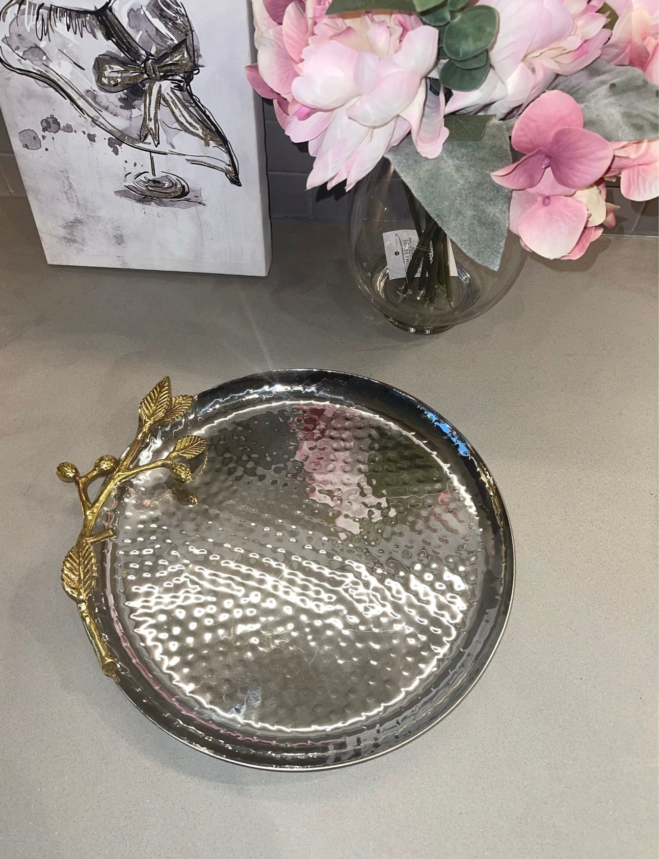 Hammered Leaf Tray