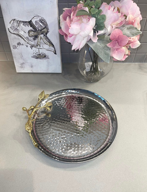 Hammered Leaf Tray