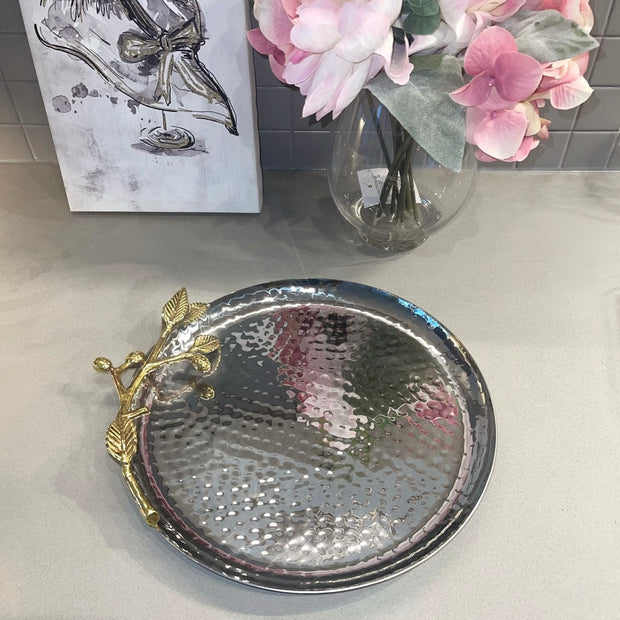 Hammered Leaf Tray