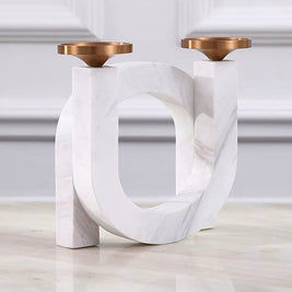 Curved Marble Candle Holder