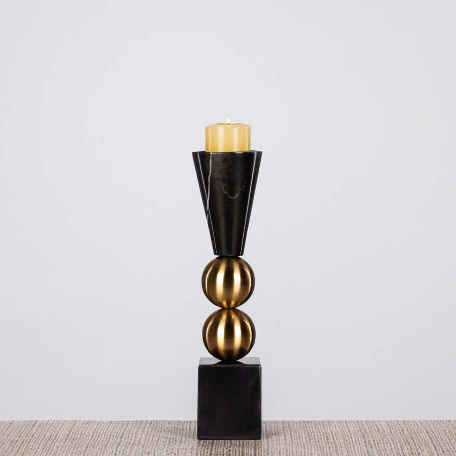 Black Marble Duo Candle Holder