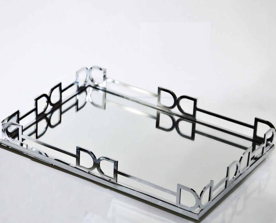 Square Double D Mirror Tray
