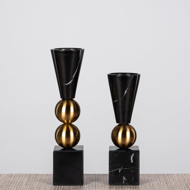 Black Marble Duo Candle Holder