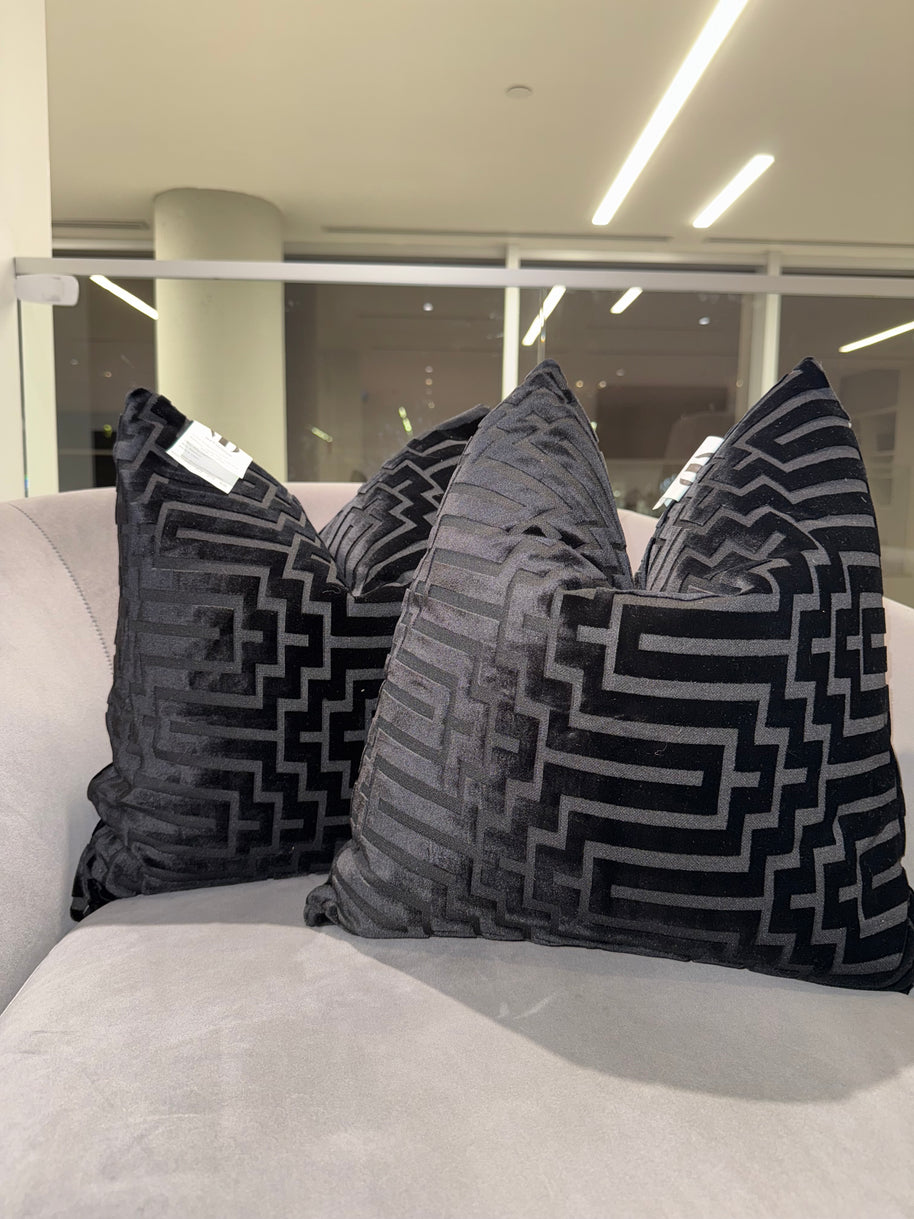 Black Velvet Throw Pillow