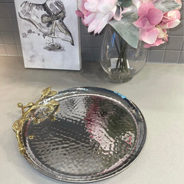 Hammered Leaf Tray