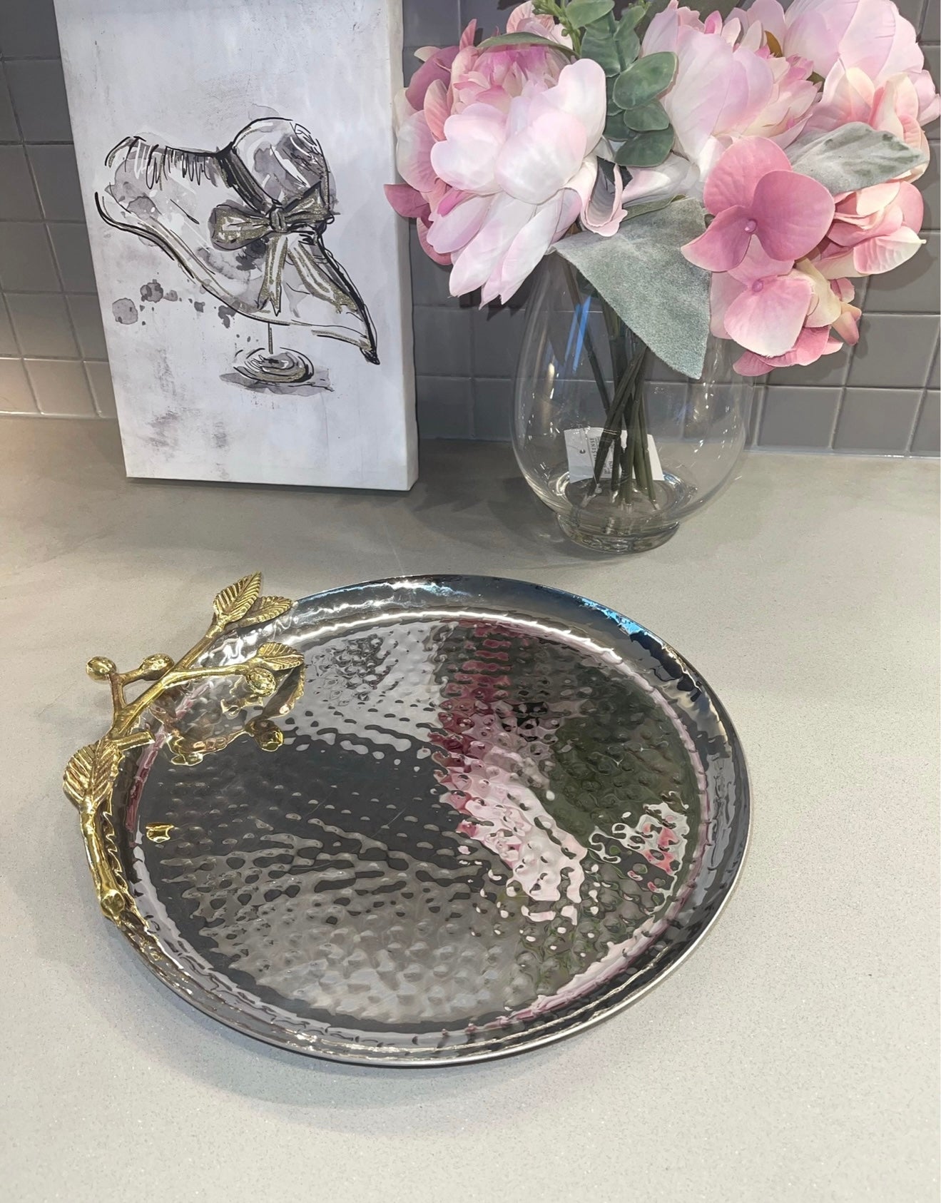 Hammered Leaf Tray