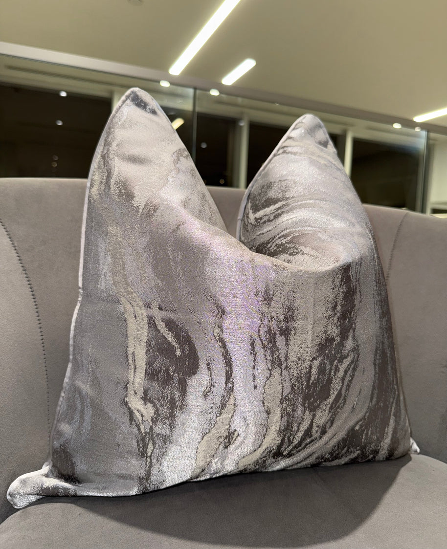 Gray Abstract Throw Pillow