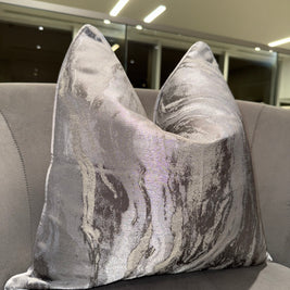 Gray Abstract Throw Pillow