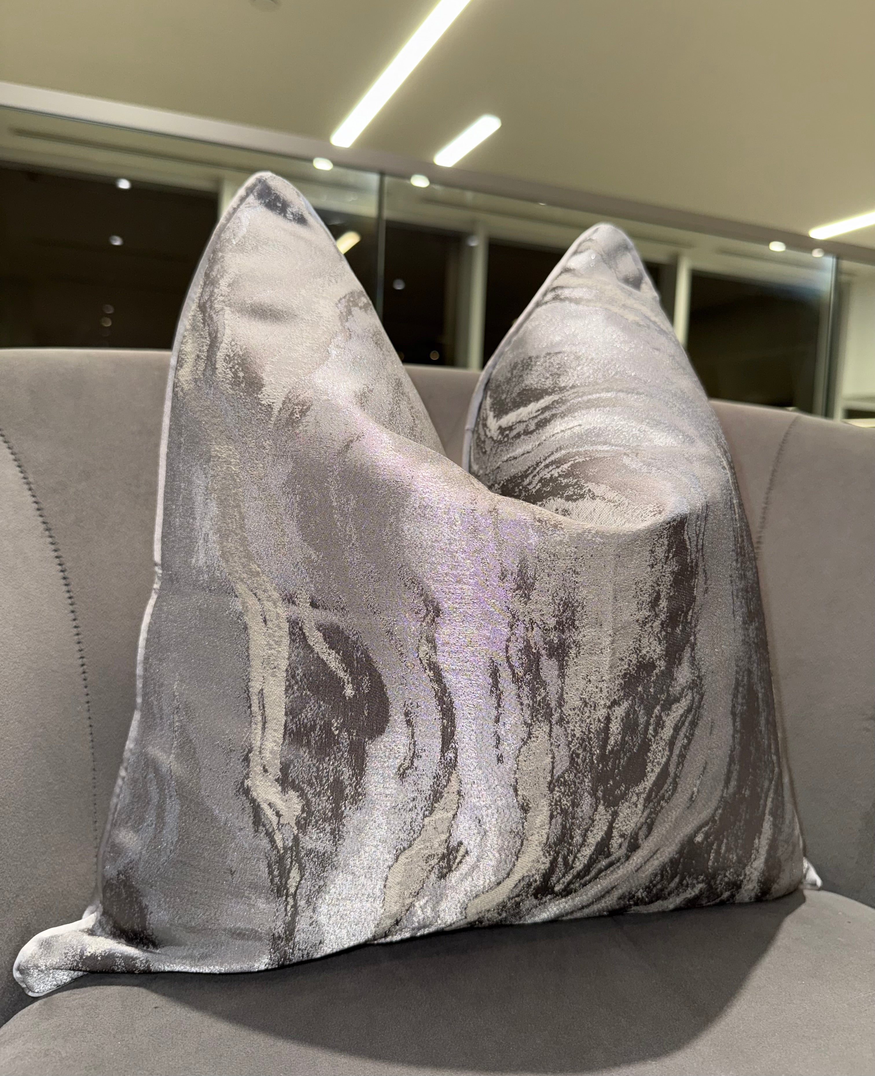 Gray Abstract Throw Pillow