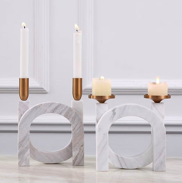 Curved Marble Candle Holder