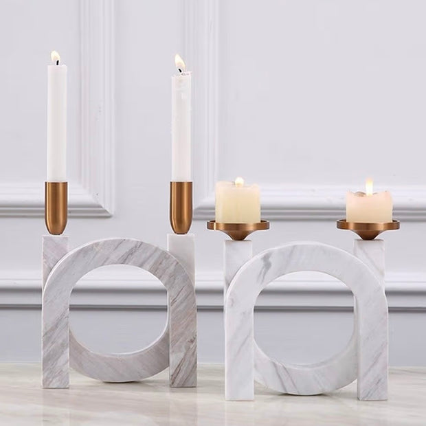 Curved Marble Candle Holder