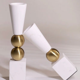 White Marble Duo Candle Holder