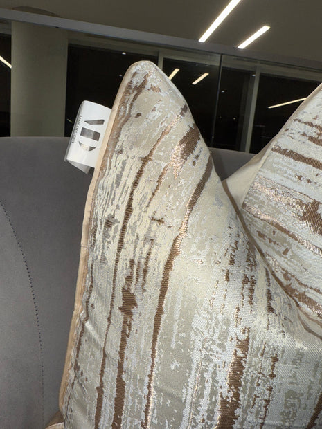 Gold Striped Glam Throw Pillow