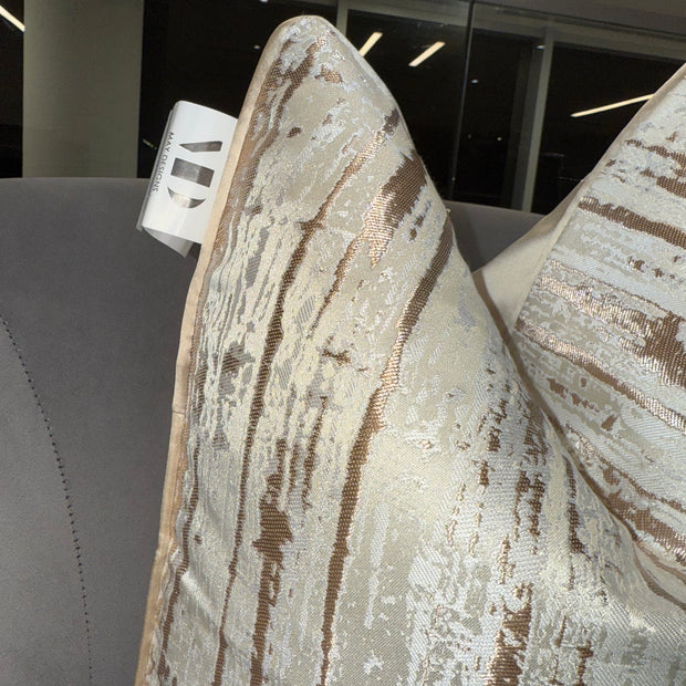 Gold Striped Glam Throw Pillow