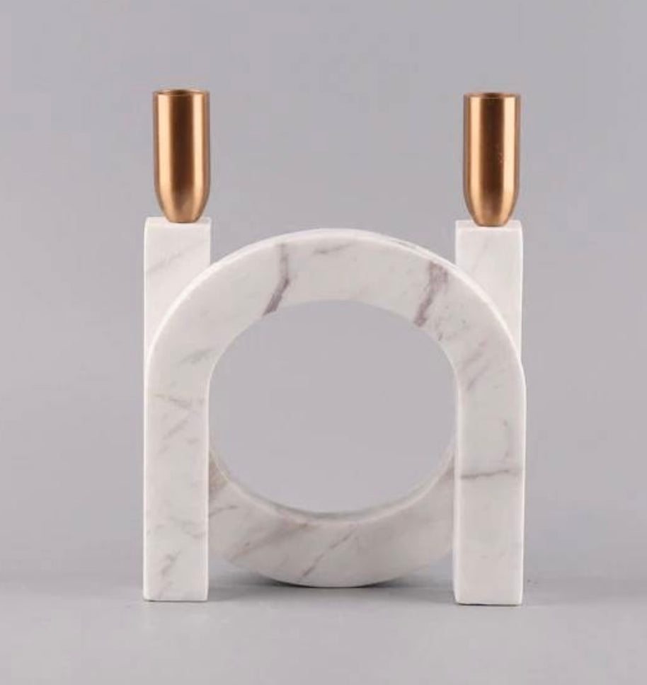 Curved Marble Candle Holder