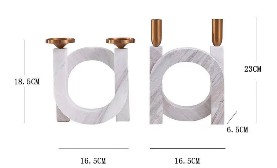 Curved Marble Candle Holder