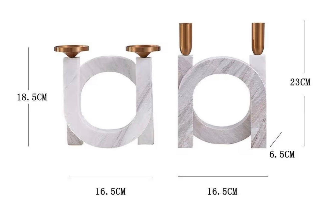 Curved Marble Candle Holder