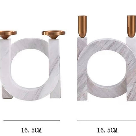 Curved Marble Candle Holder