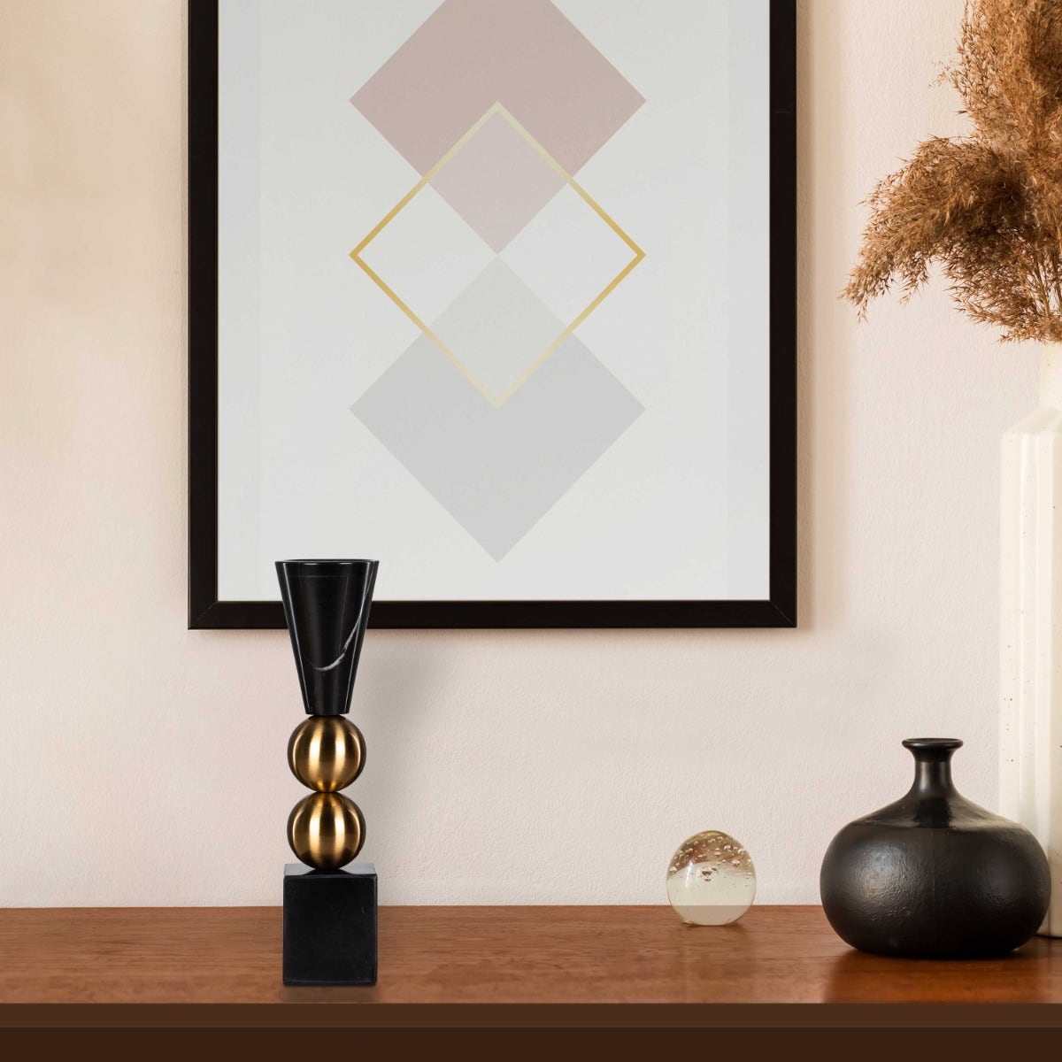 Black Marble Duo Candle Holder