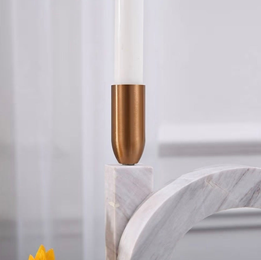 Curved Marble Candle Holder