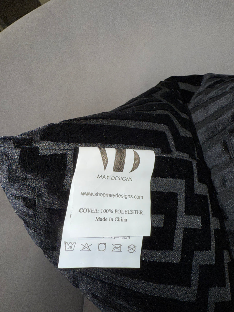Black Velvet Throw Pillow