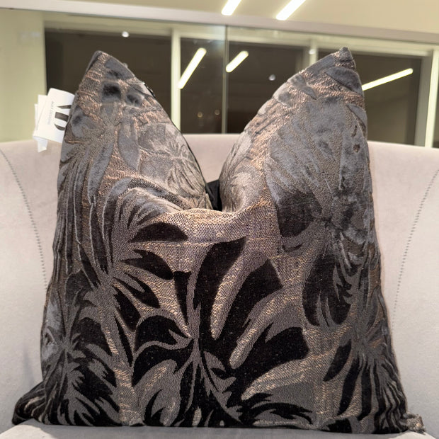 Monstera Leaf Velvet Throw Pillow