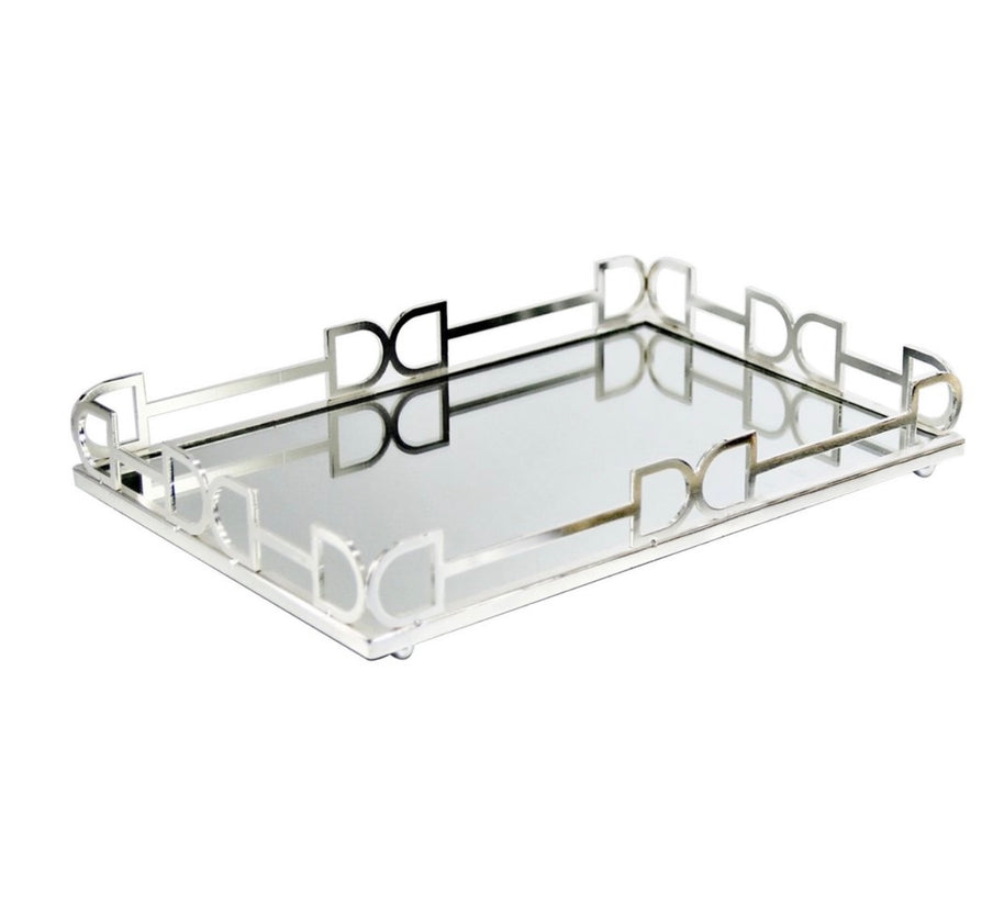 Square Double D Mirror Tray