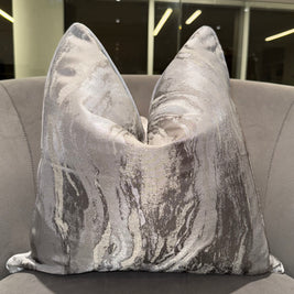 Gray Abstract Throw Pillow