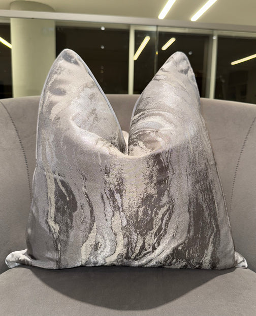 Gray Abstract Throw Pillow