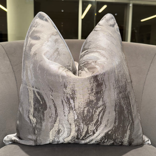 Gray Abstract Throw Pillow