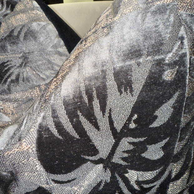 Monstera Leaf Velvet Throw Pillow