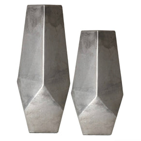 Silver Angled Vase