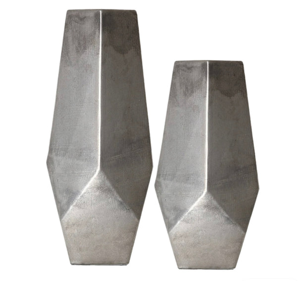 Silver Angled Vase