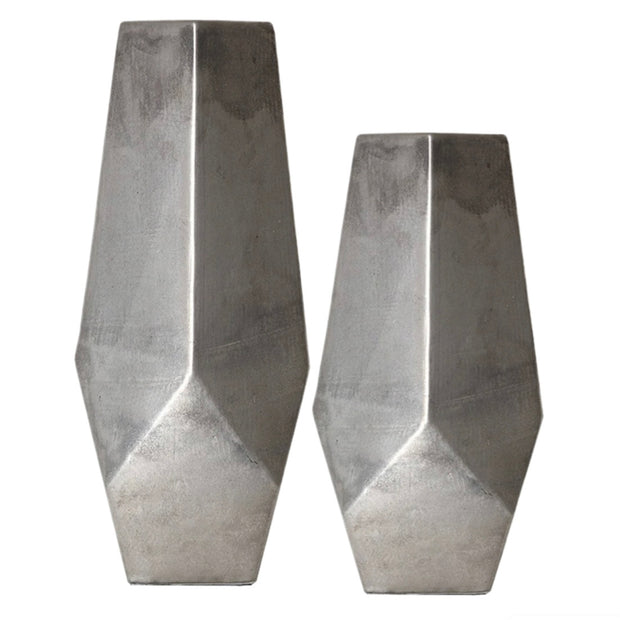 Silver Angled Vase