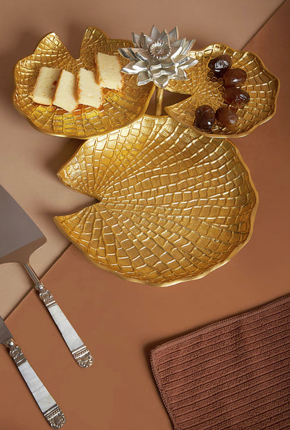 Blooming Lotus Leaf Platter