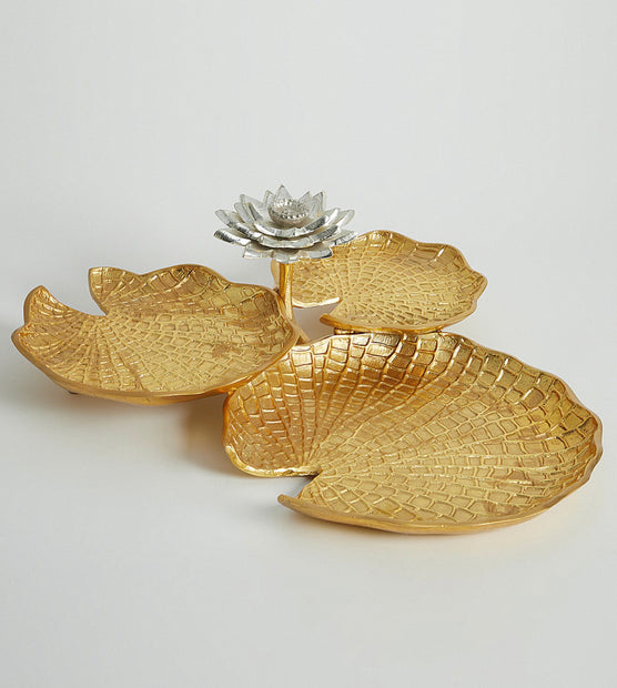 Blooming Lotus Leaf Platter