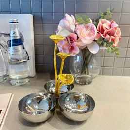 Triple Floral Bowl