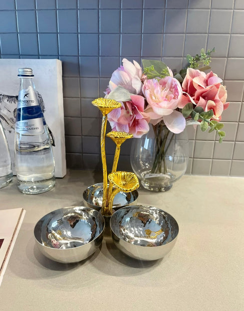Triple Floral Bowl