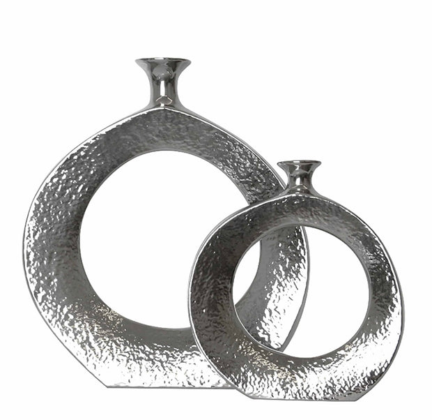 Chrome Circular Vase