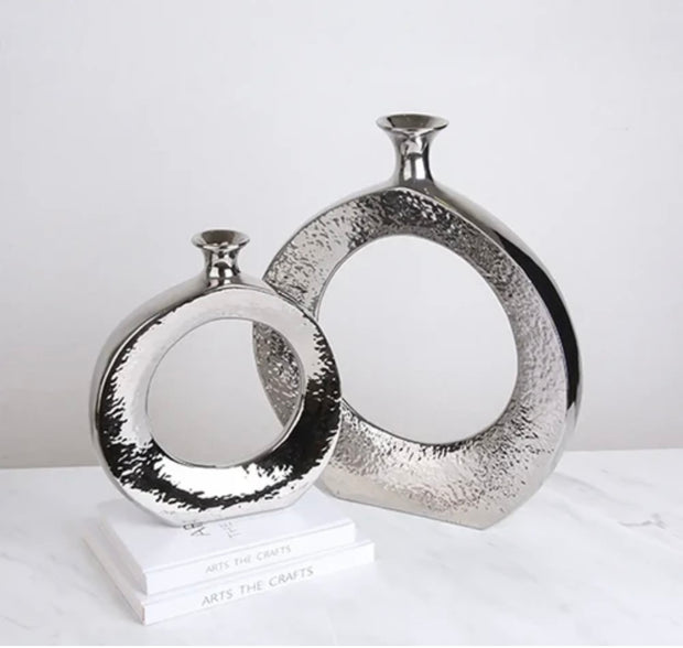 Chrome Circular Vase