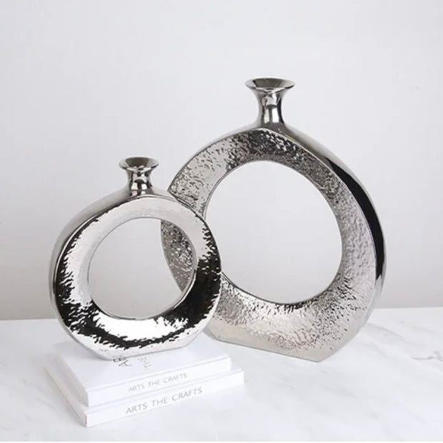Chrome Circular Vase