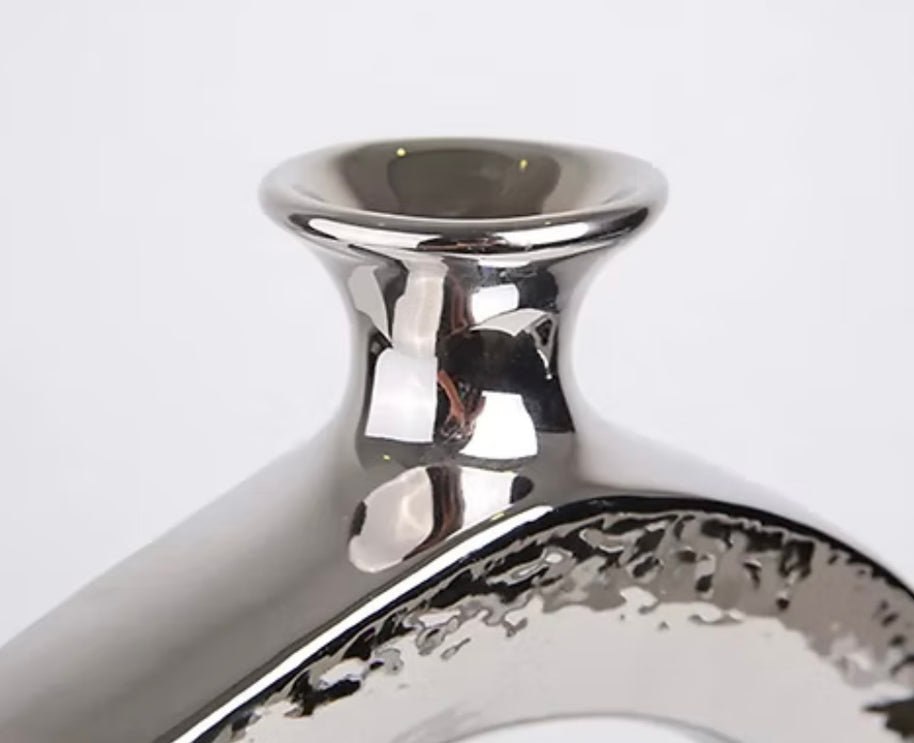 Chrome Circular Vase